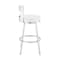 Armen Living Lynof Swivel Counter Stool in Brushed Stainless Steel with White Faux Leather 840254335486 - alternate 2